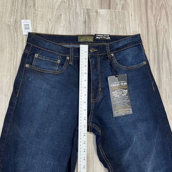 Urban Star Men's Stretch Relaxed Fit Straight Leg Blue Jeans Size W34 L32 - Picture 4 of 9